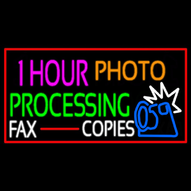 1 Hour Photo Processing Neontábla