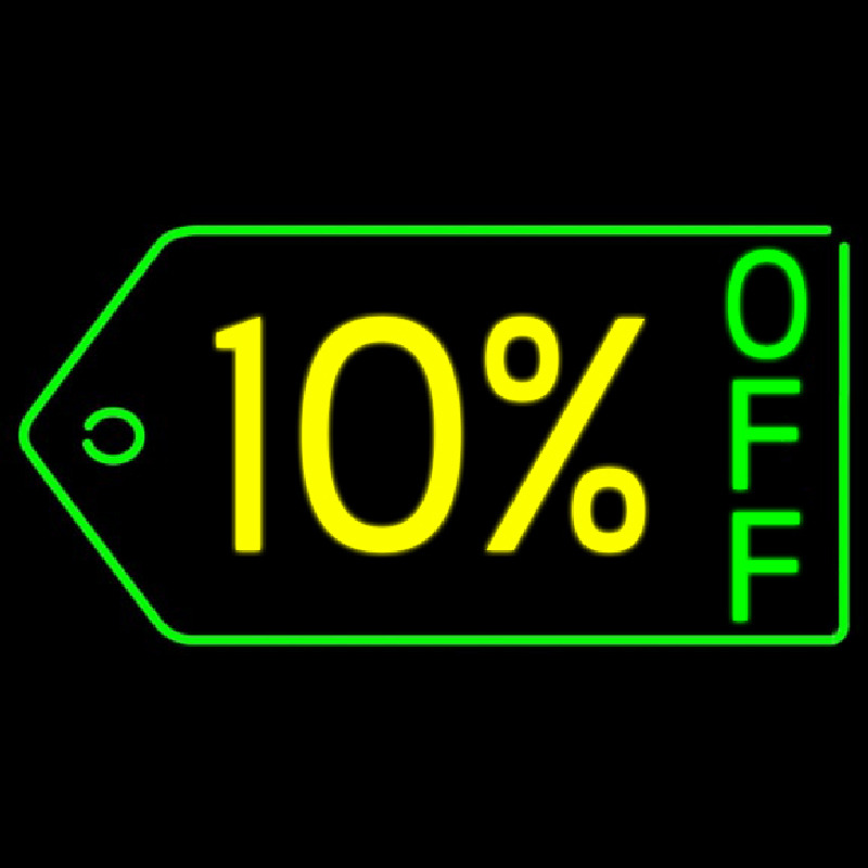 10 Percent Off Neontábla