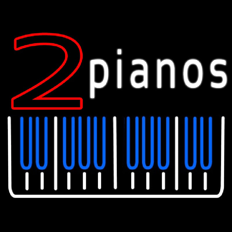 2 Pianos Neontábla