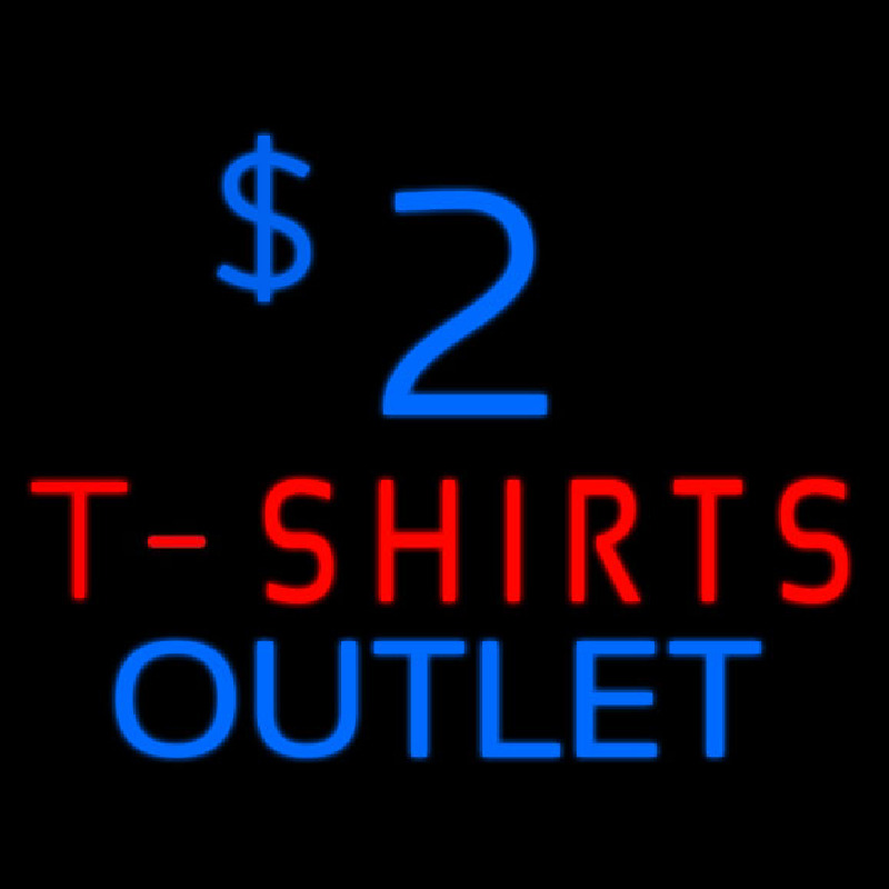 2 T Shirt Outlet Neontábla