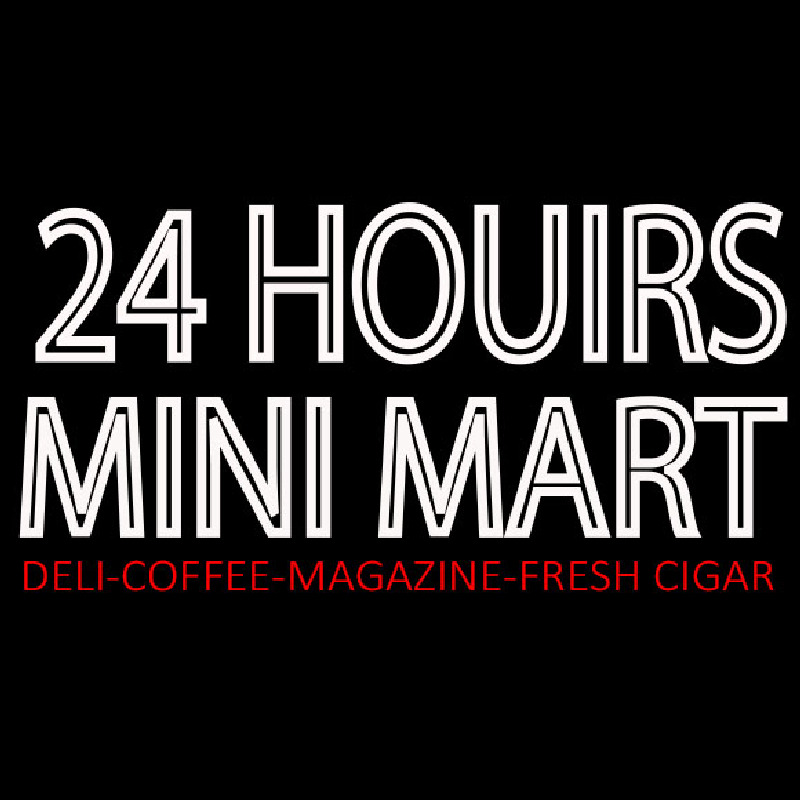 24 Hours Mini Mart Neontábla