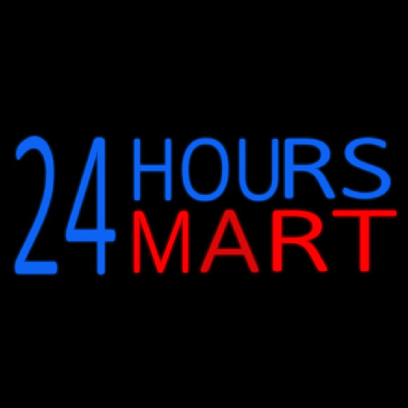 24 Hours Mini Mart Neontábla