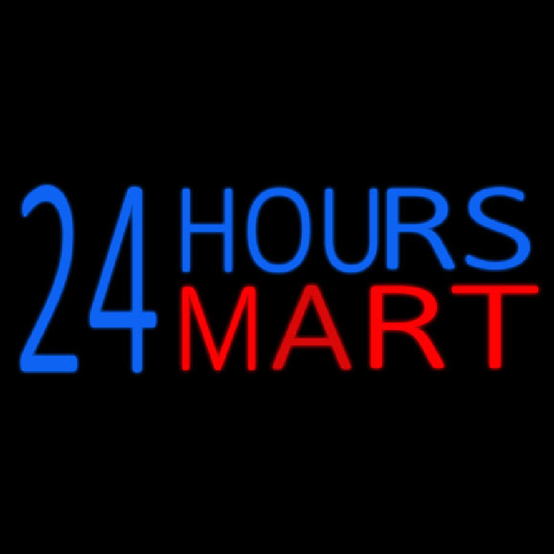 24 Hours Mini Mart Neontábla