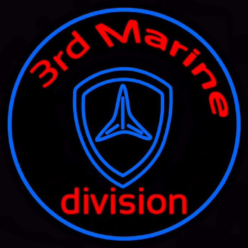 3rd Marine Division In Round Neontábla