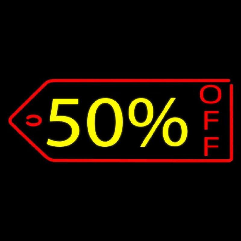 50 Percent Off Neontábla
