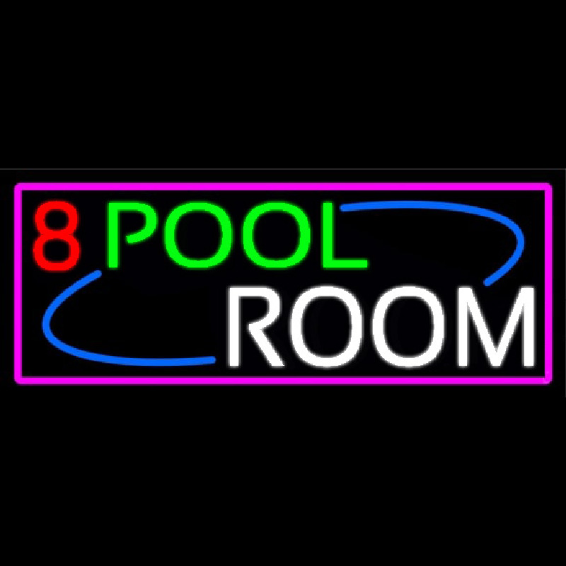8 Pool Room With Pink Border Neontábla