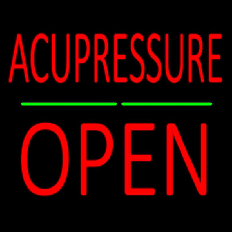 Acupressure Block Open Green Line Neontábla