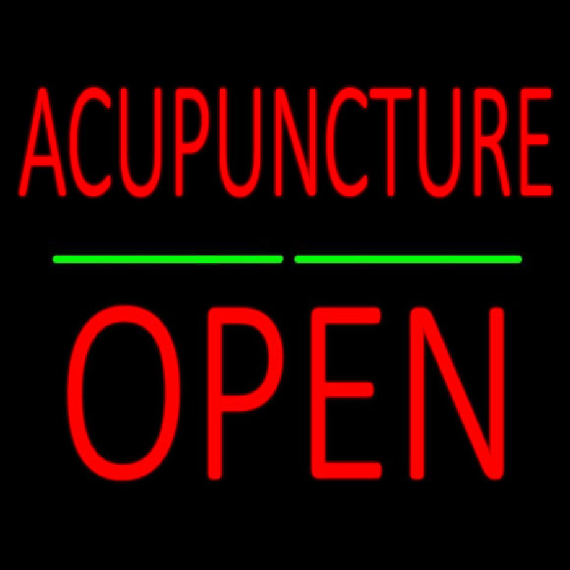 Acupuncture Block Open Green Line Neontábla