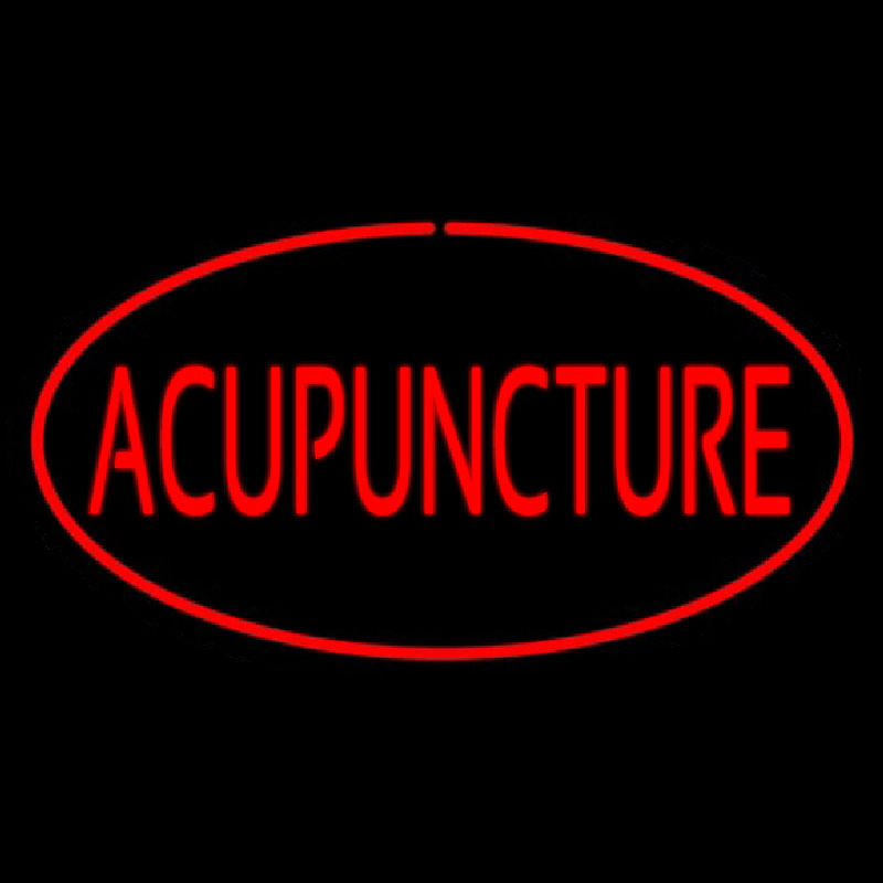 Acupuncture Oval Red Neontábla