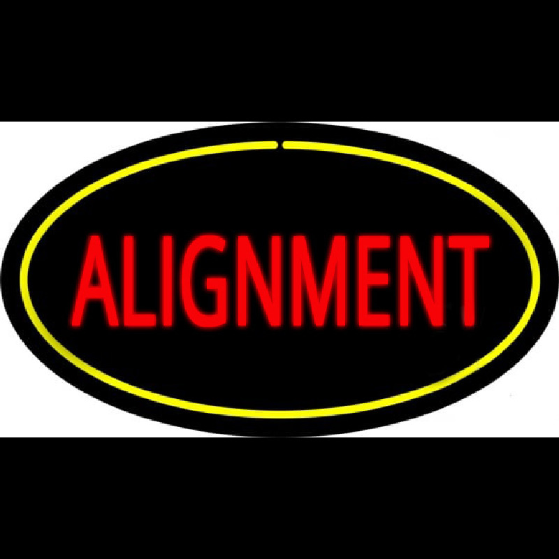 Alignment Yellow Oval Neontábla