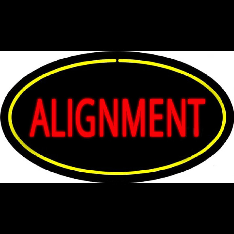 Alignment Yellow Oval Neontábla