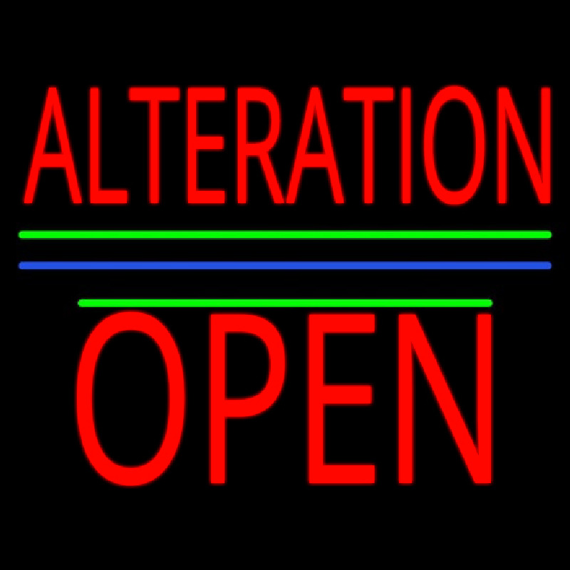 Alteration Block Open Green Line Neontábla