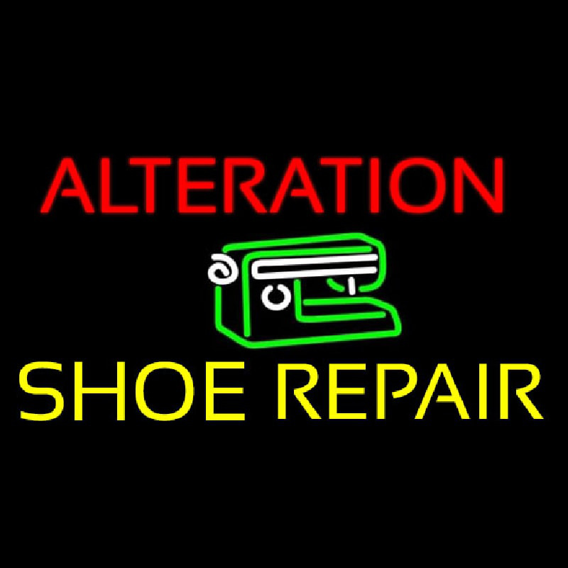 Alteration Shoe Repair Block Neontábla