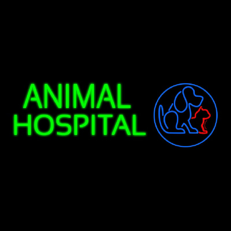 Animal Hospital Dog Cat Logo Veterinary Neontábla