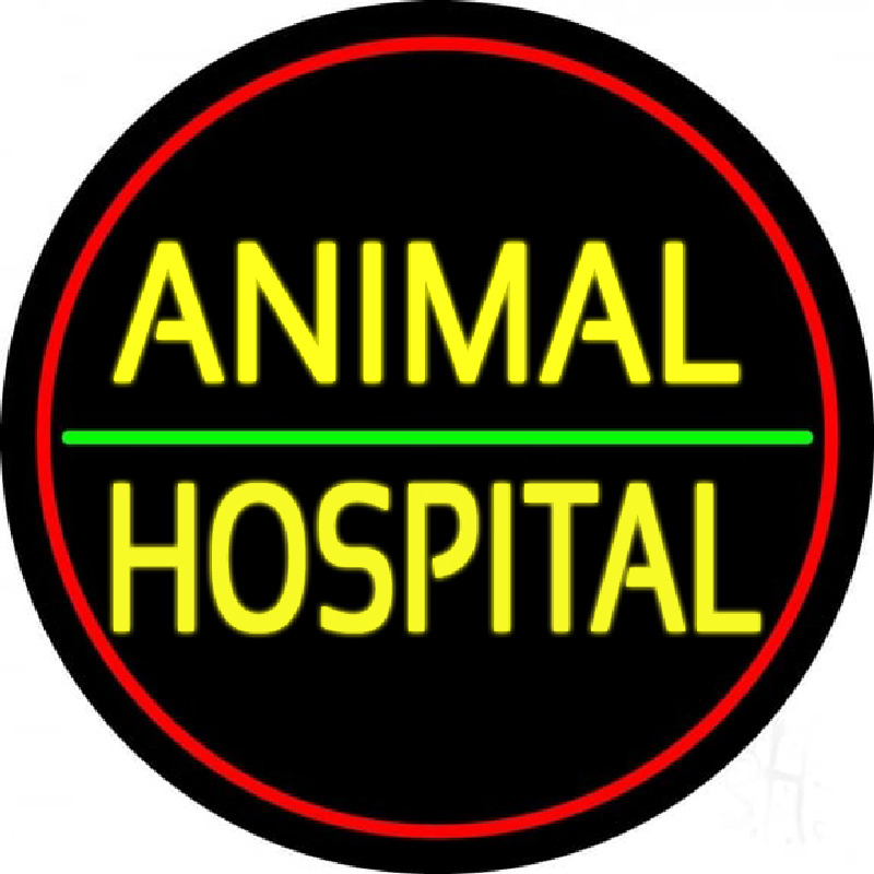 Animal Hospital Red Circle Neontábla