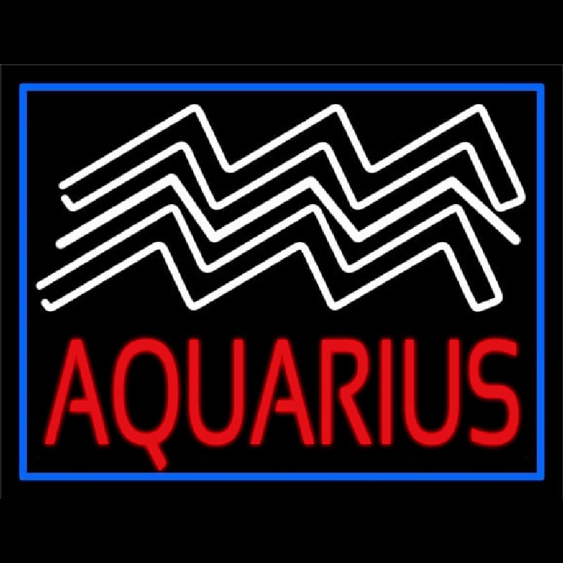 Aquarius Zodiac Blue Border Neontábla