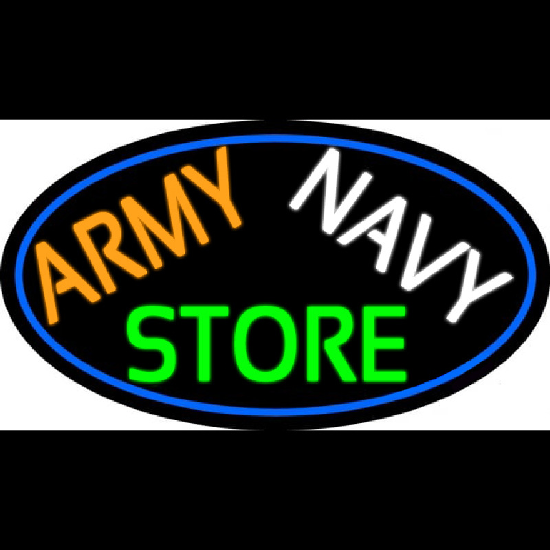 Army Navy Store With Blue Border Neontábla