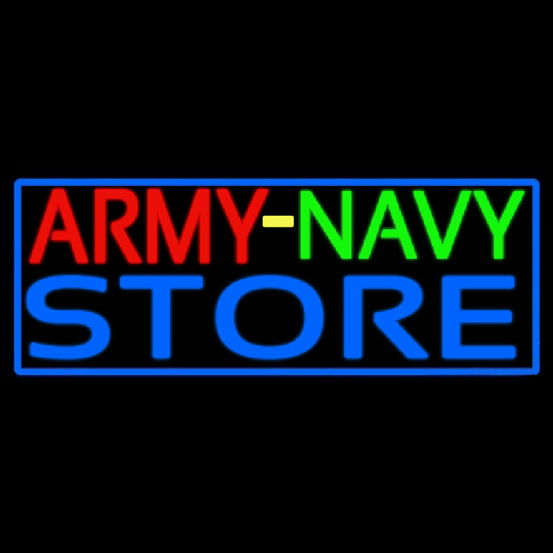 Army Navy Store With Blue Border Neontábla