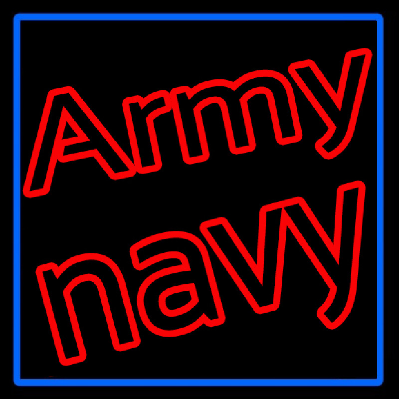 Army Navy With Blue Border Neontábla