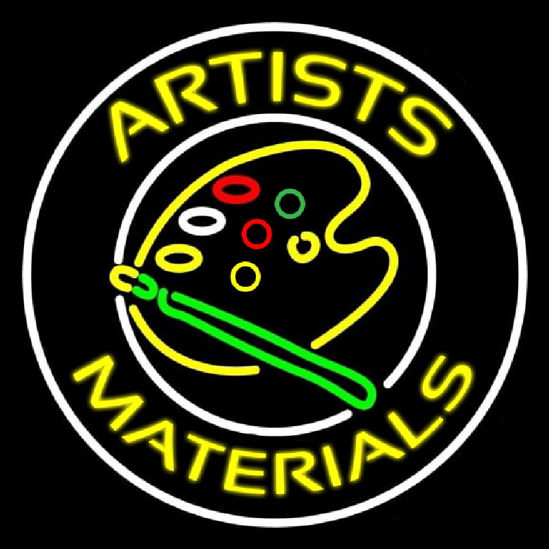 Artists Materials With Logo Neontábla