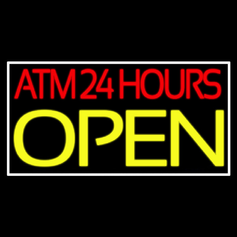 Atm 24 Hrs Open 2 Neontábla