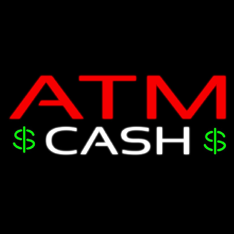 Atm Cash With Dollar Logo Neontábla
