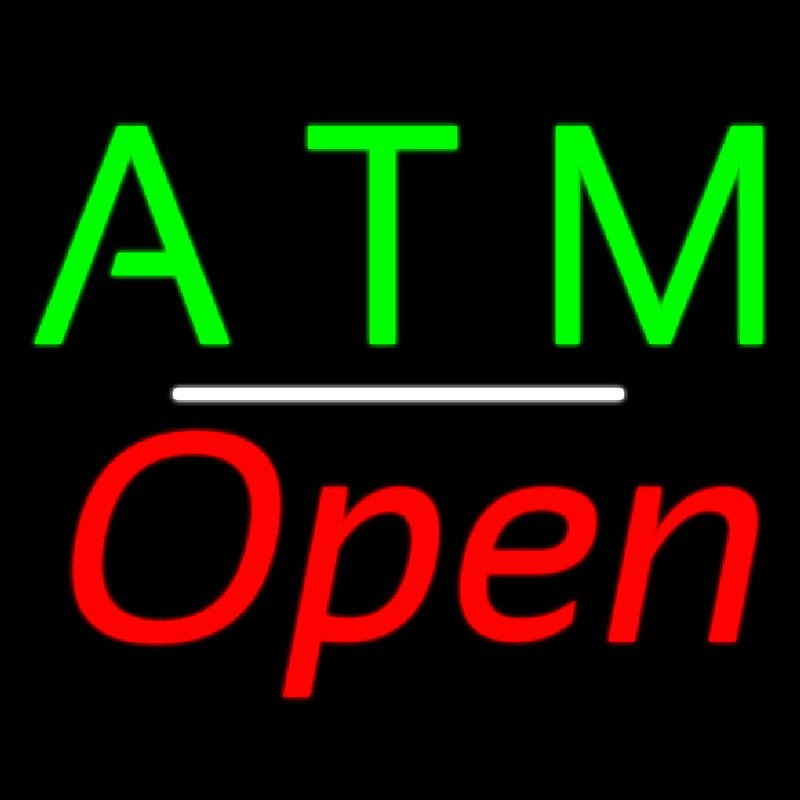 Atm Open White Line Neontábla