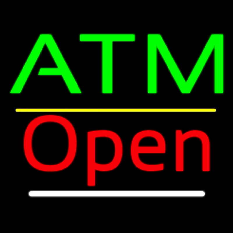 Atm Open Yellow Line Neontábla