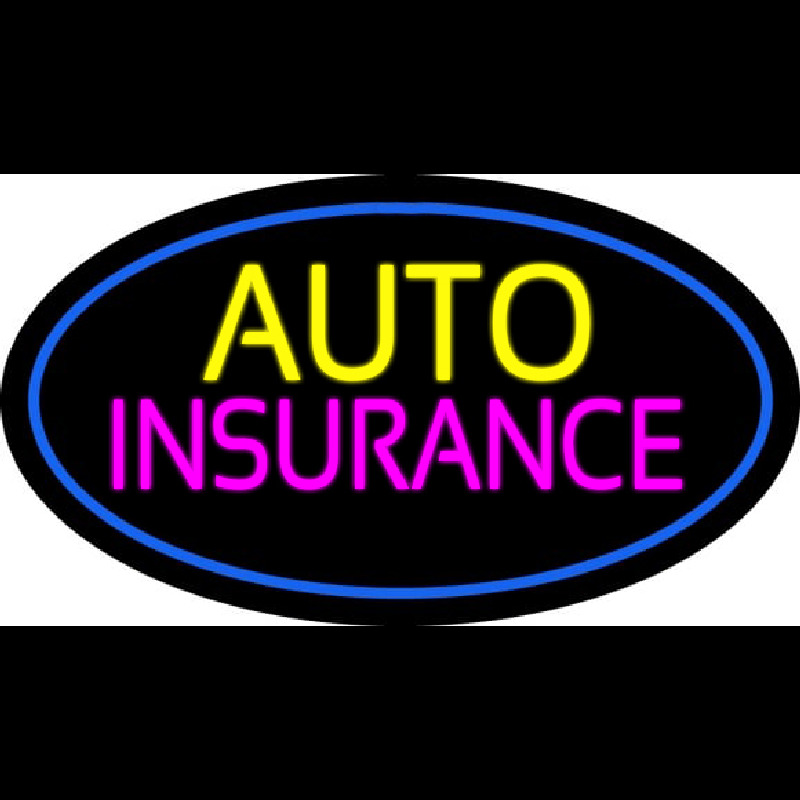 Auto Insurance Blue Oval Neontábla