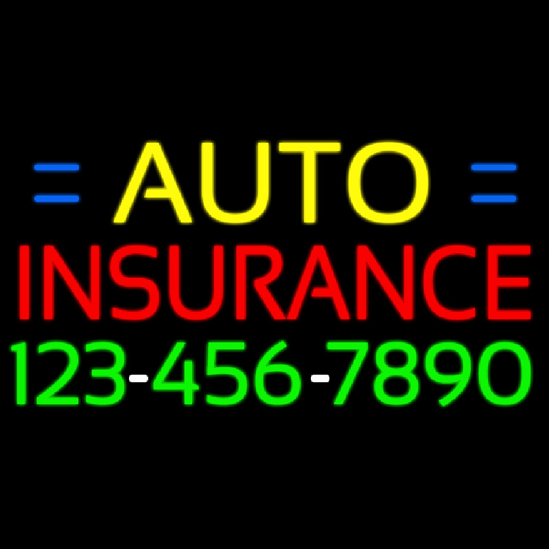 Auto Insurance With Phone Number Neontábla