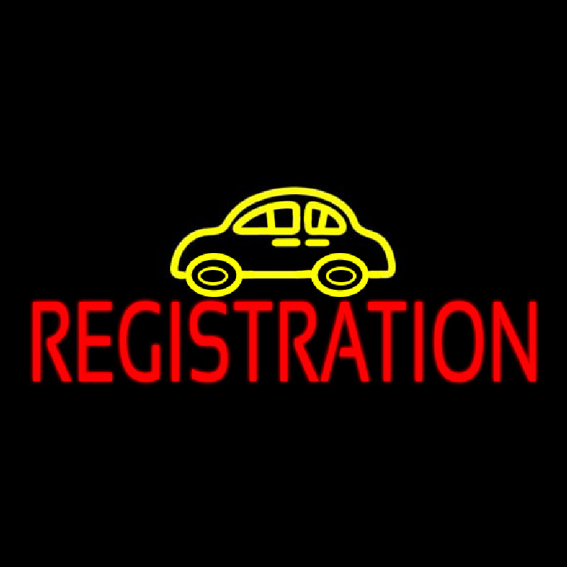 Auto Registration Car Logo Neontábla
