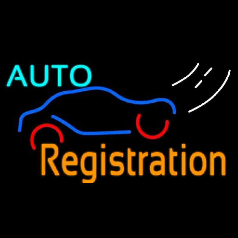 Auto Registration Neontábla