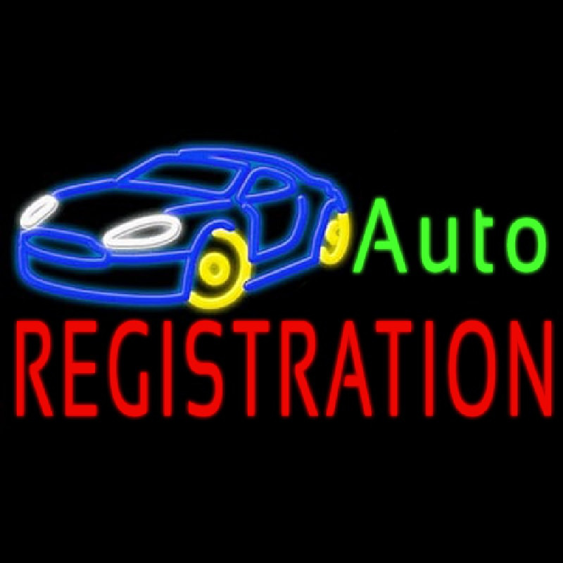 Auto Registration Neontábla