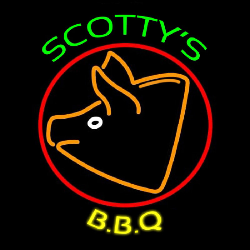 BBQ Scottys Pig Neontábla