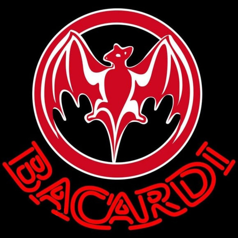 Bacardi Bat Red Logo Rum Sign Neontábla