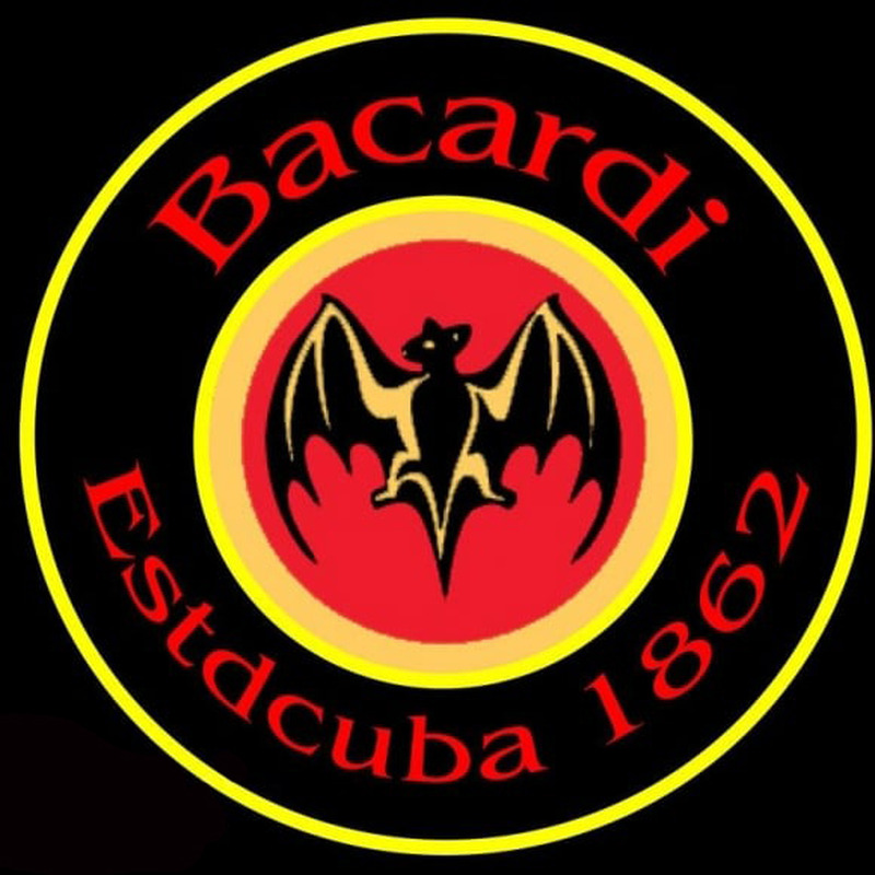 Bacardi Estdcuba 1862 24x24 Rum Sign Neontábla