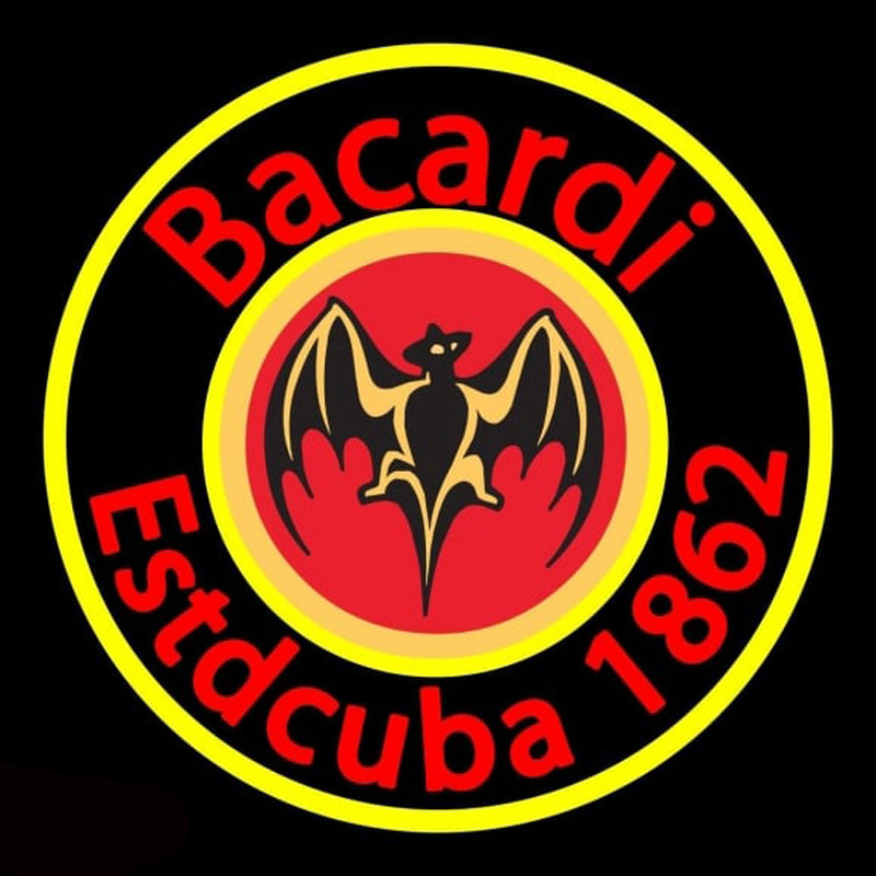 Bacardi Estdcuba 1862 Rum Sign Neontábla