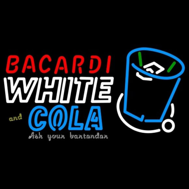 Bacardi White And Coke Rum Sign Neontábla