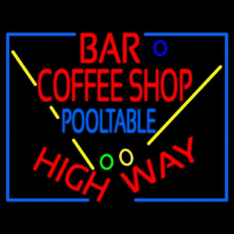 Bar Coffee Shop Pool Table Neontábla