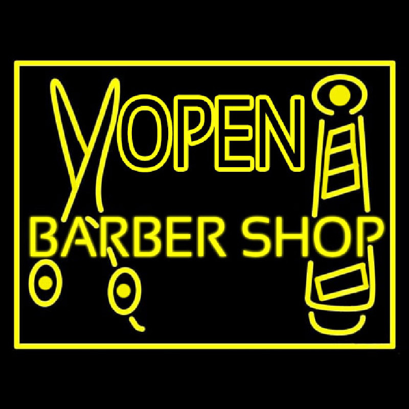 Barber Shop Open Neontábla