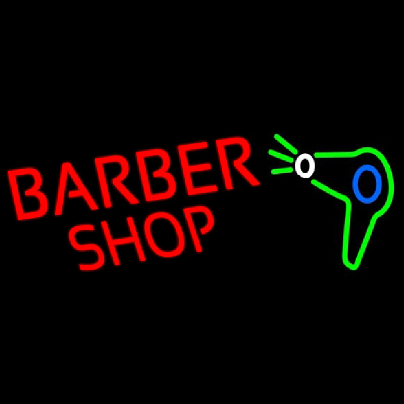 Barber Shop With Dryer And Scissor Neontábla