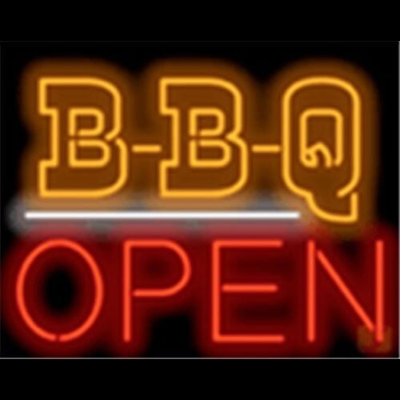 Bbq Open Barbeque Restaurant Board Neontábla