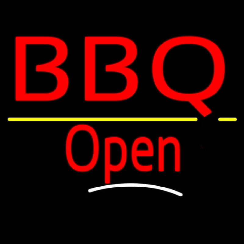 Bbq Open White Line Neontábla