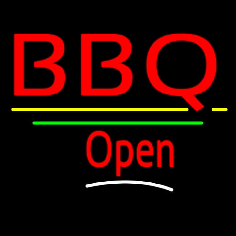 Bbq Open Yellow Line Neontábla