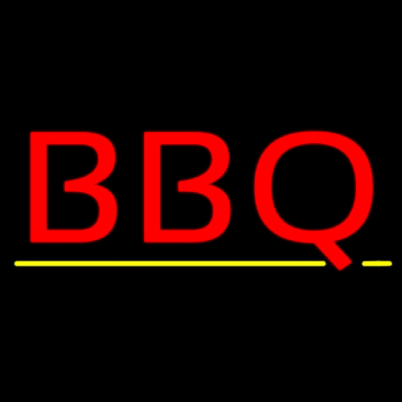 Bbq With Yellow Line Neontábla