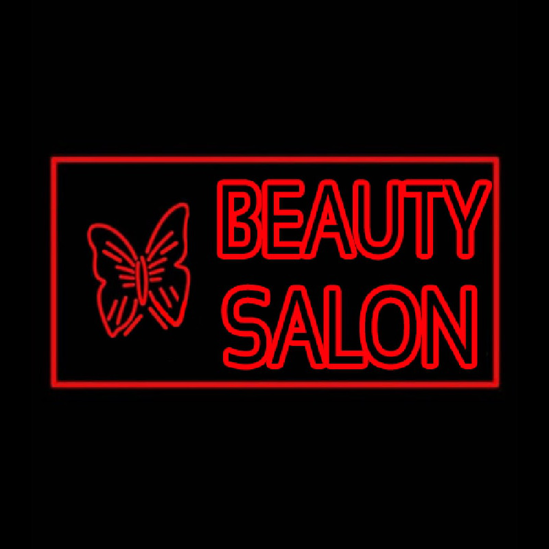 Beauty Salon With Butterfly Log Neontábla