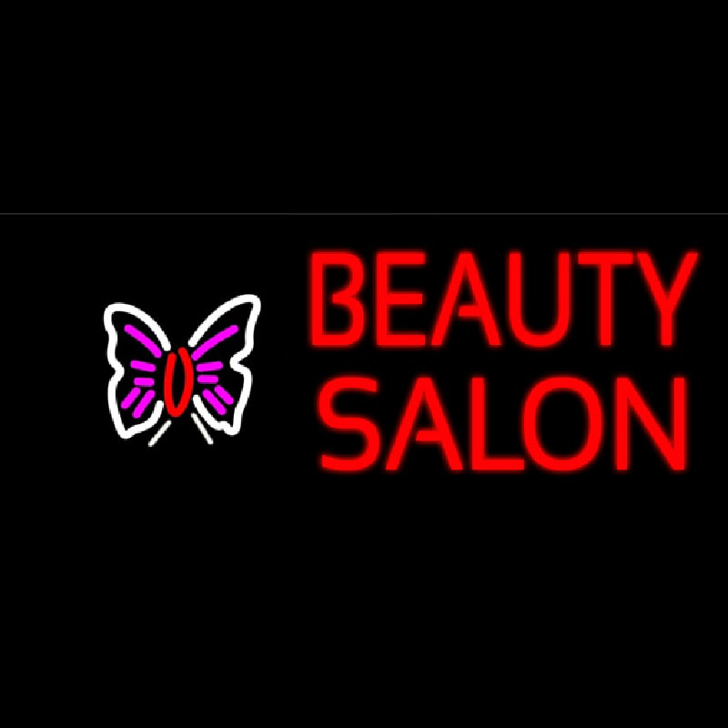 Beauty Salon With Butterfly Logo Neontábla