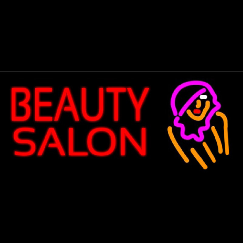 Beauty Salon With Girl Neontábla
