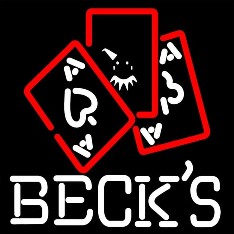 Becks Ace And Poker 16 16 Beer Sign Neontábla