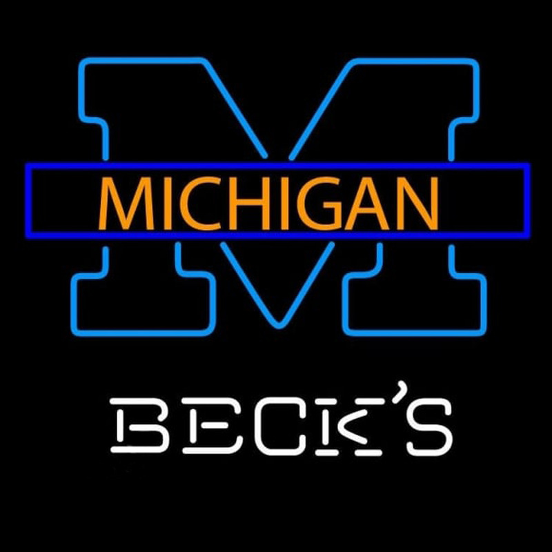 Becks Michigan University of Michigan Beer Sign Neontábla